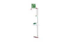 Hughes Safety - Model EXP-18GS/45G (German Only - DVGW) - Floor Mounted Indoor Unheated Emergency Safety Shower with Eye/Face Wash