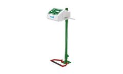 Hughes Safety - Model STD-45G/P (German Only - DVGW) - Pedestal Mounted Emergency Eye/Face Wash with Closed ABS Bowl