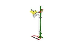 Hughes Safety - Model STD-75G/P - Pedestal Mounted Emergency Eye/Face Wash with Open ABS Bowl