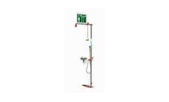 Hughes Safety - Model EXP-18GS/85G - Floor Mounted Indoor Unheated Emergency Safety Shower with Eye/Face Wash