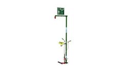 Hughes Safety - Model EXP-SD-18G/75G - Floor Mounted Outdoor Emergency Safety Shower with Eye/Face Wash
