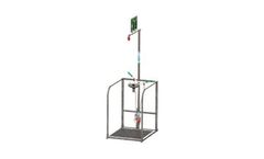Hughes Safety - Model EXP-SD-63GS - Floor Mounted Outdoor Emergency Safety Shower and Eye/Face Wash with Protective Frame