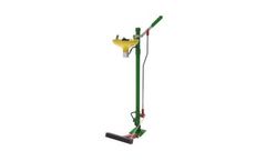 Hughes Safety - Model EXP-SD-75G/P - Pedestal Mounted Self-Draining Emergency Eye/Face Wash with ABS Plastic Bowl