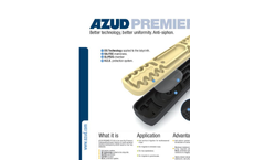 AZUD PREMIER PC AS Flat Pressure Compesating Dripper Bond-on in Multi-Seasonal Pipes - Brochure