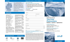 Sixth User Forum Thin-Film Photovoltaics - Brochure (PDF 155 KB)