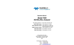 TAPI - Model T200 - Chemiluminescence NO/NO2/NOX Analyzer - Manual