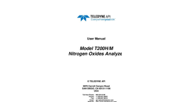 TAPI - Model T200M - Mid-Range Chemiluminescence Range NO/NO2/NOx Analyzer - Manual