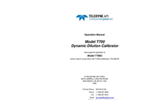 TAPI - Model T700 - Dynamic Dilution Calibrator - Manual