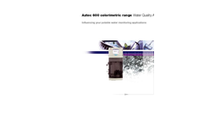 Aztec 600 Colorimetric Range Water Quality Analyzers - Influencing Your Potable Water Monitoring Applications Brochure