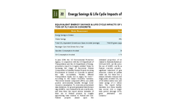Energy Savings & Life Cycle Impacts of Fly Ash Use - Technical Bulletin