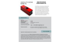 Absolute Ozone - Model Nano 15 - 15G/H - Air-Cooled Ozone Generator - Brochure