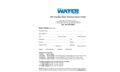 Canadian Water Treatment Listing Form