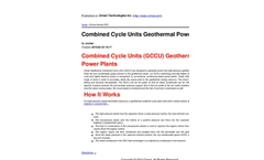 Combined Cycle Units Geothermal Power Plants – Brochure