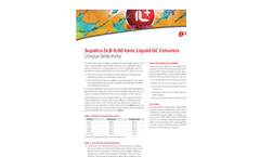 Unique Selectivity - Supelco SLB-IL60 Ionic Liquid GC Columns