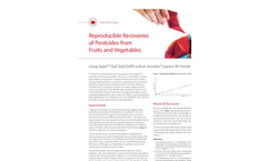 Reproducible Recoveries of Pesticides from Fruits and Vegetables