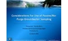 Considerations for Use of Passive/No-Purge Groundwater Sampling - Video
