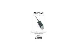 MPS-1 - Operator`s Manual Brochure