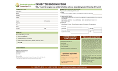 4th Summit In Our Global Series On Sustainable Agriculture - Exhibitor Form Brochure