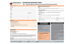 Global Shale Gas Summit 2010 - Exhibitor Booking Form Brochure