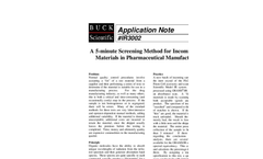 IR3002 A 5-minute `Backdoor` Quality Control Screen Method for Incoming Raw Material in Pharmaceutical Manufacturing Processes - Application Notes