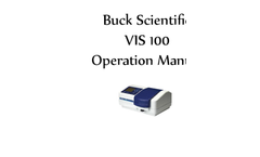 Buck - Vis 100 - Non Scanning UV/Visible Spectrophotometers Manual