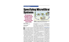 Specifying Microfiltration Systems