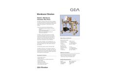 GEA Filtration - Model L - Membrane Filtration Pilot Plant - Spec Sheet