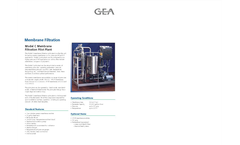 GEA Filtration - Model C - Membrane Filtration Pilot Plant - Spec Sheet