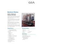GEA Filtration - Model U - Membrane Filtration Pilot Plant - Spec Sheet