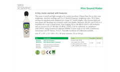 Sper Scientific - Model 850014 - Mini Sound Meter - Datasheet