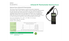 Sper Scientific - Model 800002 - Infrared IR Thermometer Narrow Focus - Datasheet
