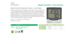Sper Scientific - Model 800016 - Digital Humidity Temperature Monitor - Datasheet