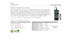 Sper Scientific - Model 840064 - Portable Handheld Vacuum Meter - Datasheet