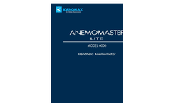 Kanomax Anemomaster Lite - Model 6006 - Compact and Lightweight Hot-Wire Anemometer Unit - User Manual