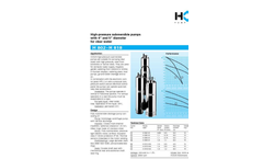 Model H 802–H 818 - High-Pressure Submersible Pump Brochure