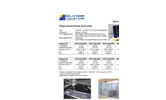 5 Inch - Monocrystalline Solar Cell Specifications Sheet