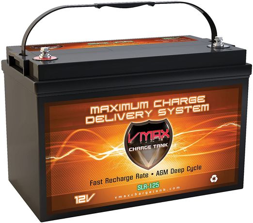 Vmaxtanks - Model VMAXSLR125 AGM 12V 125Ah SLA - Rechargeable Deep Cycle Battery
