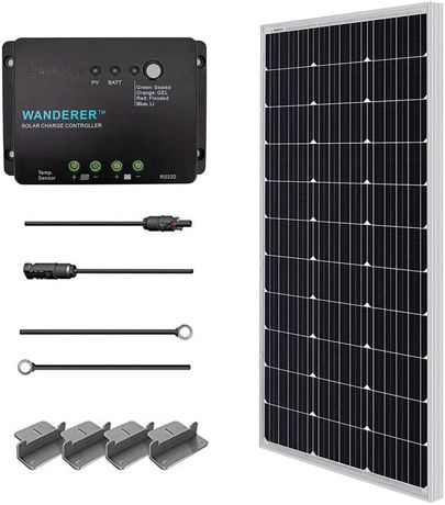 Renogy - Model 100 Watts 12 Volts - Monocrystalline Solar Starter Kit