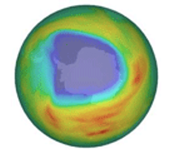 Ozone hole grows but is below 2006 record