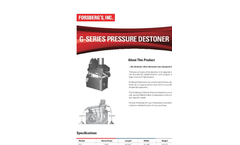 Forsbergs - G-Series - Pressure Destoner Brochure