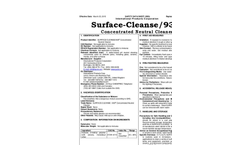 Surface-Cleanse/930 - Concentrated Neutral Cleaner - Safety Data Sheets (SDS)