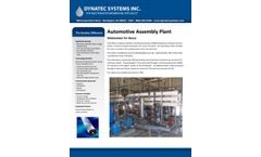 The Dynatec Difference  Automotive Assembly Plant  Wastewater for Reuse Ford Motor company installed a membrane bioreactor (MBR) followed by a