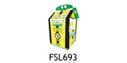 5 Litre Tiger Striped Cardboard Based Clinical Waste Container