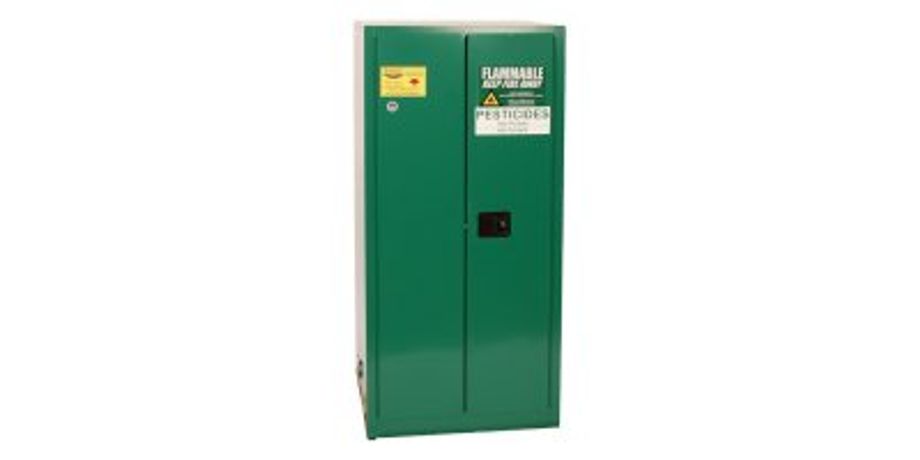 EAGLE - Model PEST26 - Pesticide Safety Storage Cabinet, 55 Gal. Green, Two Door, Manual Close
