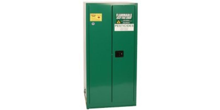 EAGLE - Model PEST2610 - Pesticide Safety Storage Cabinet, 55 Gal. Green, Two Door, Self Close