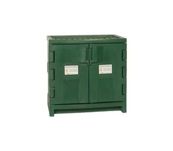 EAGLE - Model PEST-P22 - Poly Pesticide Safety Storage Cabinet, 22 Gal. Green, Two Door, Manual Close