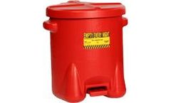 EAGLE - Model 937-FL - Oily Waste Can, 14 Gal. Red Poly