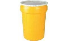 EAGLE - Model 1601 - Open Head Poly Drum, 30 Gal. Yellow With Plastic Lever-Lock Ring