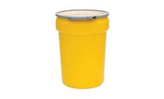 EAGLE - Model 1601M - Open Head Poly Drum, 30 Gal. Yellow with Metal Lever-Lock Ring