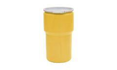 EAGLE - Model 1610 - Open Head Poly Drum, 14 Gal. Yellow with Plastic Lever-Lock Ring